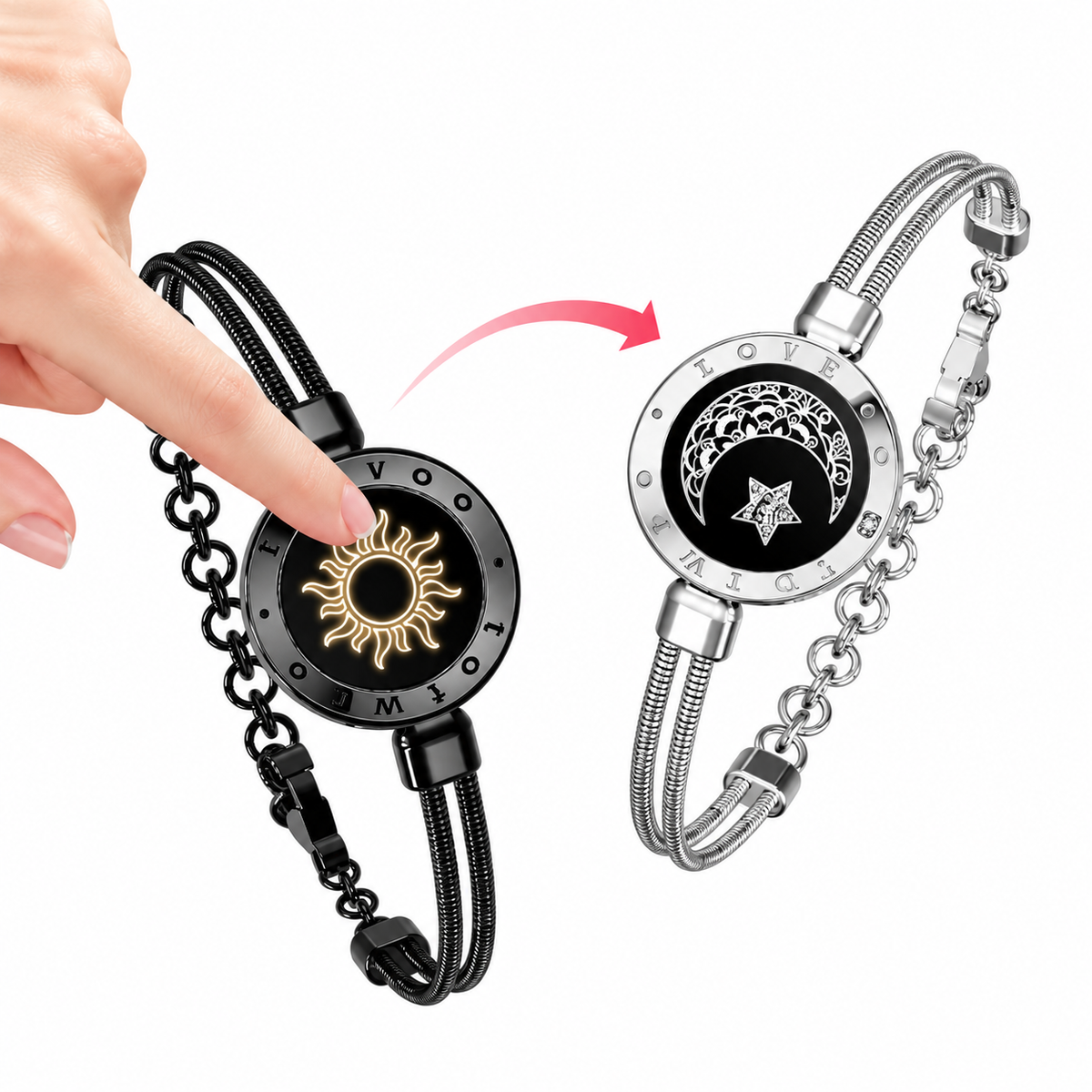 Long-distance bracelets Light + Vibration